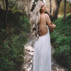 White Lace Beach Boho Dress